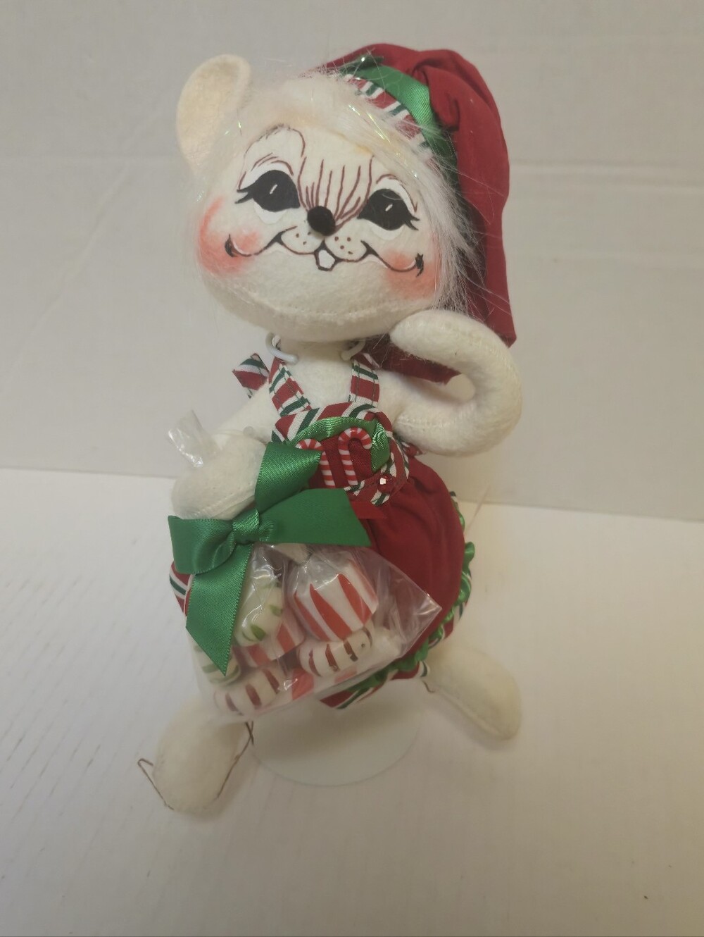 Vintage 2005 Annalee Peppermint Candy Mouse 10in #777405 Christmas Decor